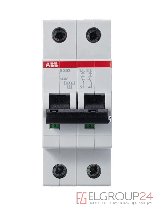 Выключатель автоматический модульный 2п B 40А 6кА S202 B40 ABB 2CDS252001R0405 2