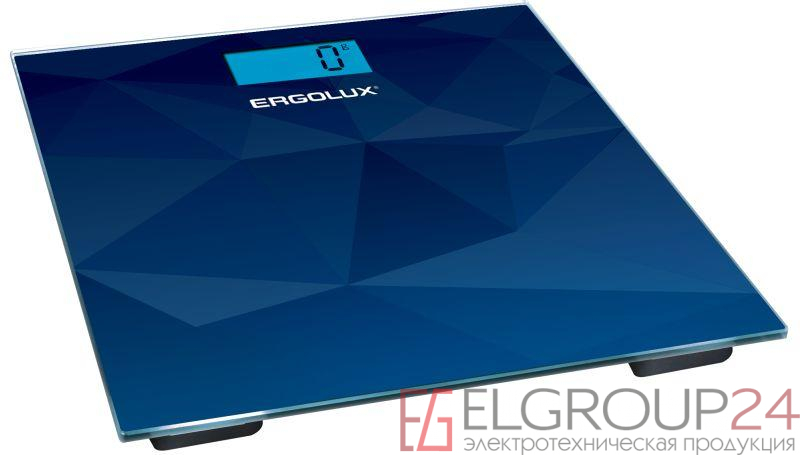 Весы напольные ELX-SB03-C45 до 180кг LED подсветка абстракция син. Ergolux 13434 0