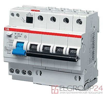 Выключатель автоматический дифференциального тока 4п C 16А 30мА тип AC DS204M 6мод. ABB 2CSR274001R1164