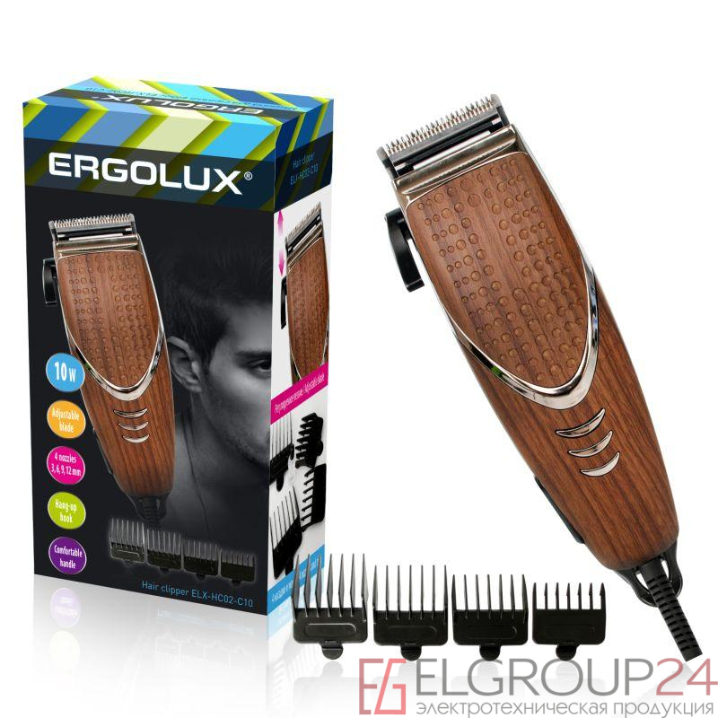 Машинка для стрижки волос ELX-HC02-C10 10Вт 220-240В корич. дерево Ergolux 13961 0